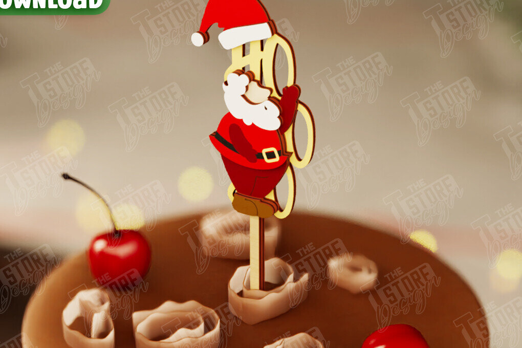 Intra απο ξύλο plywood 3mm-4mm πάχος Χριστουγεννιάτικο Cake Topper | Χριστουγεννιάτικο σημάδι Δίασταση 15x15 cm INTRAFABR-108030922