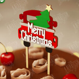 Intra απο ξύλο plywood 3mm-4mm πάχος Χριστουγεννιάτικο Cake Topper | Χριστουγεννιάτικο σημάδι Δίασταση 15x15 cm INTRAFABR-108030927