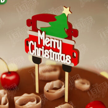 Intra απο ξύλο plywood 3mm-4mm πάχος Χριστουγεννιάτικο Cake Topper | Χριστουγεννιάτικο σημάδι Δίασταση 15x15 cm INTRAFABR-108030927 - Image 1