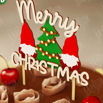 Intra απο ξύλο plywood 3mm-4mm πάχος Χριστουγεννιάτικο Cake Topper | Χριστουγεννιάτικο σημάδι Δίασταση 15x15 cm INTRAFABR-108030936 - Image 1