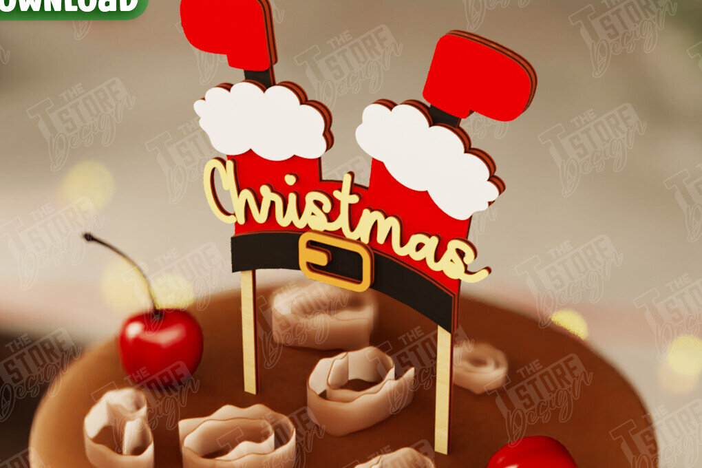 Intra απο ξύλο plywood 3mm-4mm πάχος Χριστουγεννιάτικο Cake Topper | Χριστουγεννιάτικο σημάδι Δίασταση 15x15 cm INTRAFABR-108030916