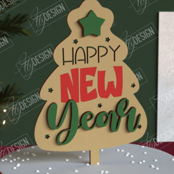 Intra απο ξύλο plywood 3mm-4mm πάχος Χριστουγεννιάτικο Cake Topper | Διακοπές | CNC Δίασταση 15x15 cm INTRAFABR-111361448 - Image 1