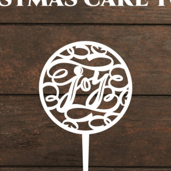 Intra απο ξύλο plywood 3mm-4mm πάχος Χριστουγεννιάτικο Cake Topper. Joy . Λέιζερ Δίασταση 15x15 cm INTRAFABR-19891075 - Image 1