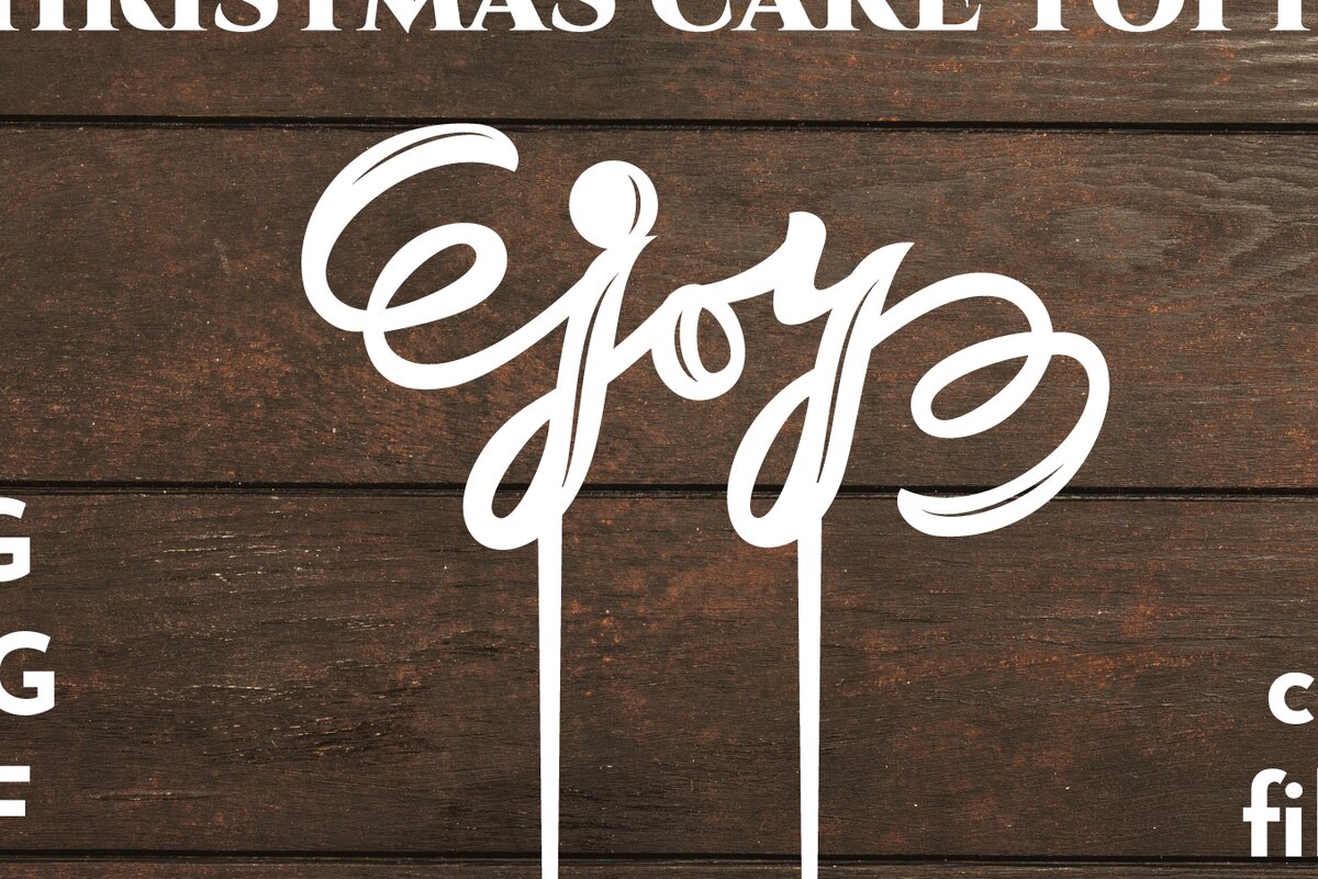 Intra απο ξύλο plywood 3mm-4mm πάχος Χριστουγεννιάτικο Cake Topper. Joy . Λέιζερ Δίασταση 15x15 cm INTRAFABR-19888090 - Image 1