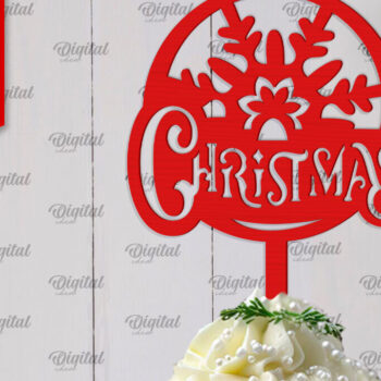 Intra απο ξύλο plywood 3mm-4mm πάχος Χριστουγεννιάτικο κέικ Topper σχέδιο κοπής με λέιζερ Δίασταση 15x15 cm INTRAFABR-104180081 - Image 1