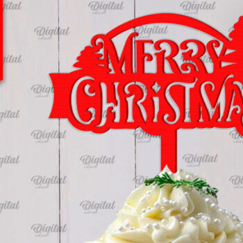 Intra απο ξύλο plywood 3mm-4mm πάχος Χριστουγεννιάτικο κέικ Topper σχέδιο κοπής με λέιζερ Δίασταση 15x15 cm INTRAFABR-104179756 - Image 1