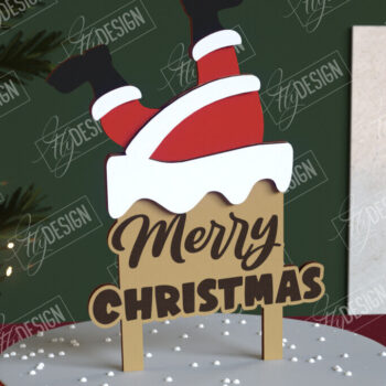 Intra απο ξύλο plywood 3mm-4mm πάχος Χριστουγεννιάτικο Cake Topper | Πρωτοχρονιά | CNC Δίασταση 15x15 cm INTRAFABR-108120063 - Image 1