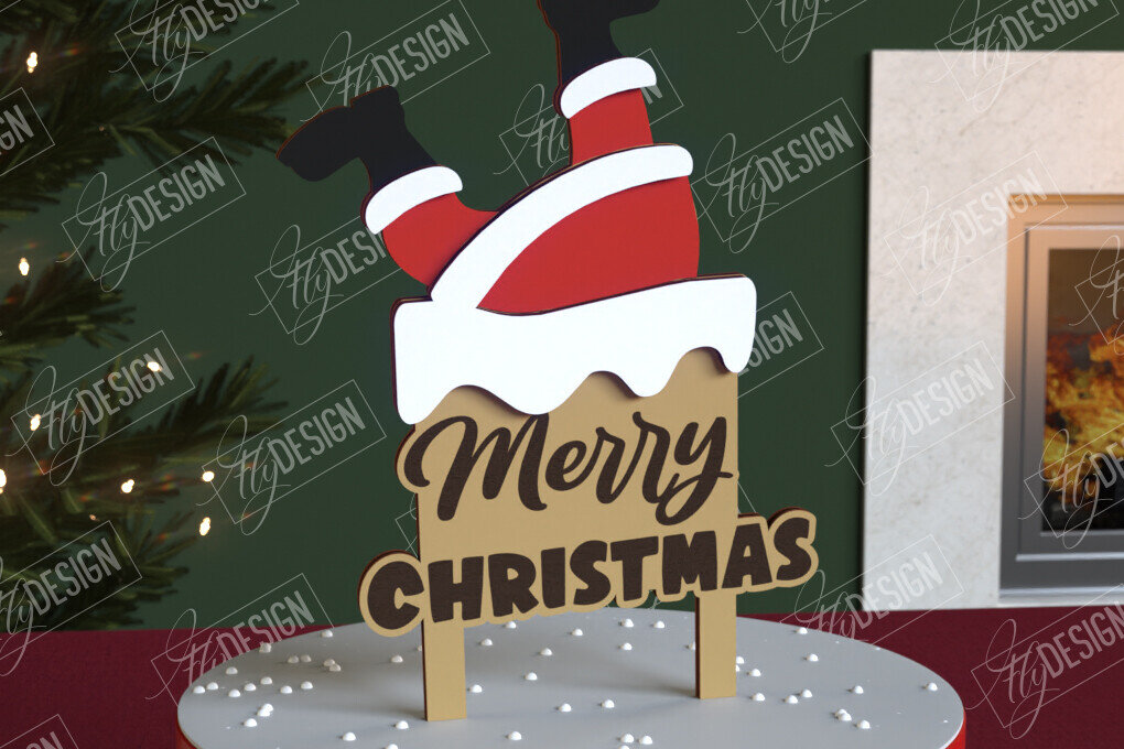 Intra απο ξύλο plywood 3mm-4mm πάχος Χριστουγεννιάτικο Cake Topper | Πρωτοχρονιά | CNC Δίασταση 15x15 cm INTRAFABR-108120063 - Image 1