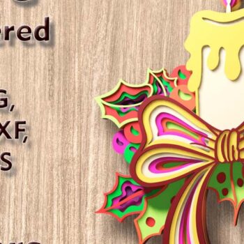 Intra απο ξύλο plywood 3mm-4mm πάχος κοπής με λέιζερ 3D Χριστουγεννιάτικου κεριού Δίασταση 7x7 cm INTRAFABR-108908496 - Image 1
