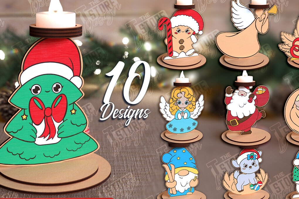 Intra απο ξύλο plywood 3mm-4mm πάχος χριστουγεννιάτικου κεριού | CNC Δίασταση 15x15 cm INTRAFABR-110589984