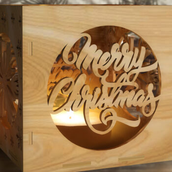 Intra απο ξύλο plywood 3mm-4mm πάχος Χριστουγεννιάτικο λαμπάδας 7 τεμ Δίασταση 15x15 cm INTRAFABR-50720979 - Image 1