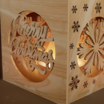 Intra απο ξύλο plywood 3mm-4mm πάχος Χριστουγεννιάτικο λαμπάδας 7 τεμ Δίασταση 15x15 cm INTRAFABR-50720979 - Image 2