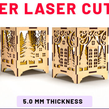 Intra απο ξύλο plywood 3mm-4mm πάχος Χριστουγεννιάτικα Διακοσμητικά Κηροπήγια Δίασταση 5x5 cm INTRAFABR-83299845 - Image 1
