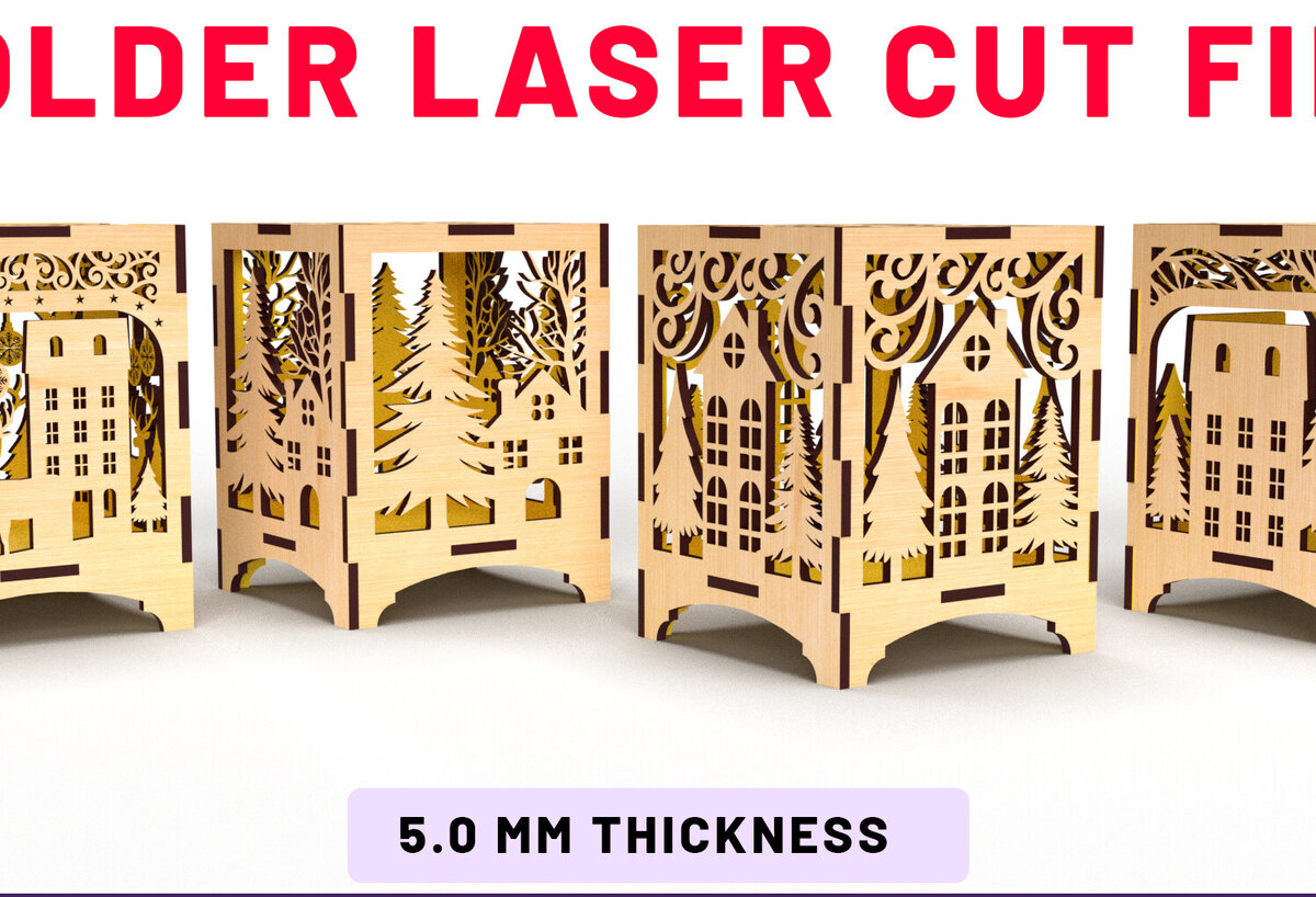 Intra απο ξύλο plywood 3mm-4mm πάχος Χριστουγεννιάτικα Διακοσμητικά Κηροπήγια Δίασταση 5x5 cm INTRAFABR-83299845 - Image 1