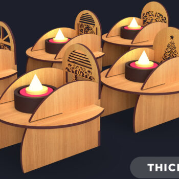 Intra απο ξύλο plywood 3mm-4mm πάχος Χριστουγεννιάτικο κερί Δέσμη κοπής με λέιζερ Δίασταση 15x15 cm INTRAFABR-84152635 - Image 1