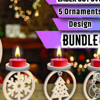 Intra απο ξύλο plywood 3mm-4mm πάχος Χριστουγεννιάτικο κερί Δέσμη κοπής με λέιζερ Δίασταση 15x15 cm INTRAFABR-107252600 - Image 1