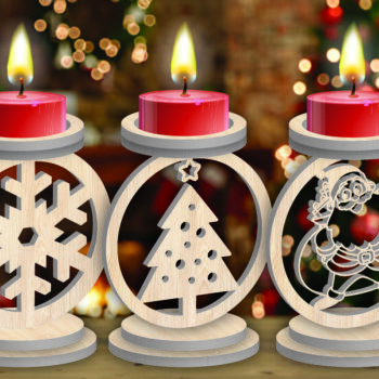 Intra απο ξύλο plywood 3mm-4mm πάχος Χριστουγεννιάτικο κερί Δέσμη κοπής με λέιζερ Δίασταση 15x15 cm INTRAFABR-107252600 - Image 2