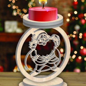 Intra απο ξύλο plywood 3mm-4mm πάχος Χριστουγεννιάτικο κερί Δέσμη κοπής με λέιζερ Δίασταση 15x15 cm INTRAFABR-107252600 - Image 3