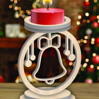 Intra απο ξύλο plywood 3mm-4mm πάχος Χριστουγεννιάτικο κερί Δέσμη κοπής με λέιζερ Δίασταση 15x15 cm INTRAFABR-107252600 - Image 4