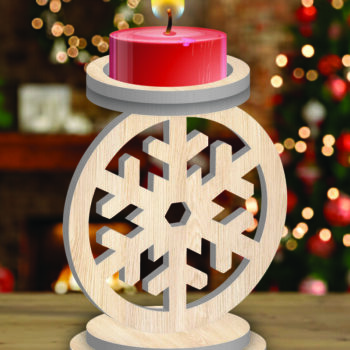 Intra απο ξύλο plywood 3mm-4mm πάχος Χριστουγεννιάτικο κερί Δέσμη κοπής με λέιζερ Δίασταση 15x15 cm INTRAFABR-107252600 - Image 5