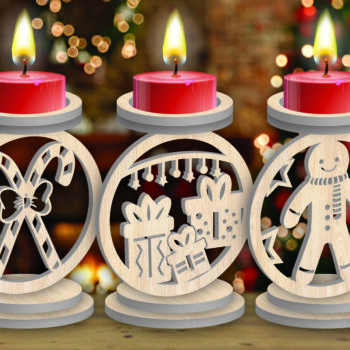 Intra απο ξύλο plywood 3mm-4mm πάχος Χριστουγεννιάτικο κερί Δέσμη κοπής με λέιζερ Δίασταση 15x15 cm INTRAFABR-107252719 - Image 2