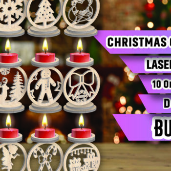 Intra απο ξύλο plywood 3mm-4mm πάχος Χριστουγεννιάτικο κερί Δέσμη κοπής με λέιζερ Δίασταση 15x15 cm INTRAFABR-107252853 - Image 1