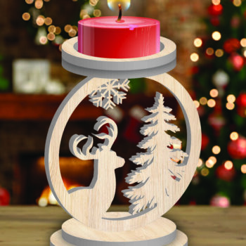 Intra απο ξύλο plywood 3mm-4mm πάχος Χριστουγεννιάτικο κερί Δέσμη κοπής με λέιζερ Δίασταση 15x15 cm INTRAFABR-107252853 - Image 6