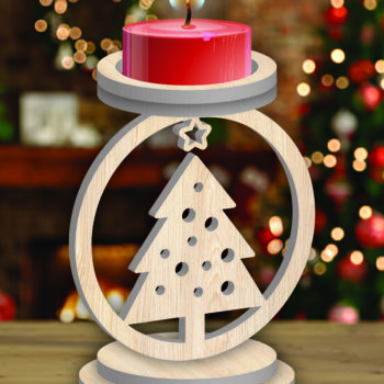 Intra απο ξύλο plywood 3mm-4mm πάχος Χριστουγεννιάτικο κερί Δέσμη κοπής με λέιζερ Δίασταση 15x15 cm INTRAFABR-107252853 - Image 7