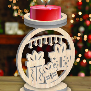 Intra απο ξύλο plywood 3mm-4mm πάχος Χριστουγεννιάτικο κερί Δέσμη κοπής με λέιζερ Δίασταση 15x15 cm INTRAFABR-107252853 - Image 9