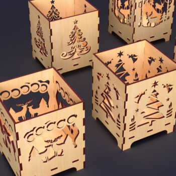 Intra απο ξύλο plywood 3mm-4mm πάχος Χριστουγεννιάτικο κερί Δέσμη κοπής με λέιζερ Δίασταση 15x15 cm INTRAFABR-84100936 - Image 2