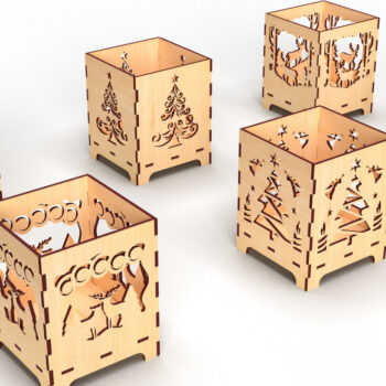 Intra απο ξύλο plywood 3mm-4mm πάχος Χριστουγεννιάτικο κερί Δέσμη κοπής με λέιζερ Δίασταση 15x15 cm INTRAFABR-84100936 - Image 3