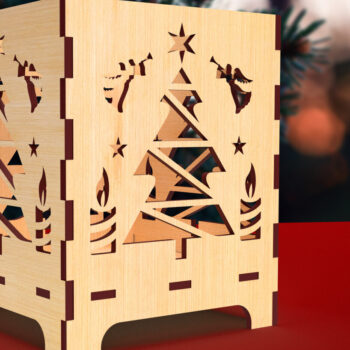 Intra απο ξύλο plywood 3mm-4mm πάχος Χριστουγεννιάτικο Κηροπήγιο5 Δίασταση 15x15 cm INTRAFABR-82756777 - Image 1