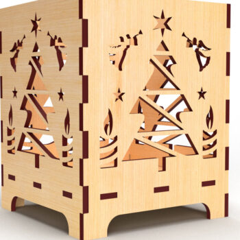 Intra απο ξύλο plywood 3mm-4mm πάχος Χριστουγεννιάτικο Κηροπήγιο5 Δίασταση 15x15 cm INTRAFABR-82756777 - Image 2