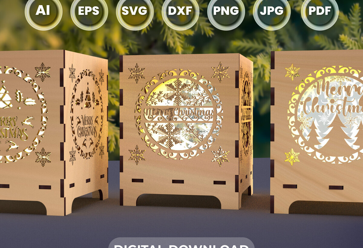 Intra απο ξύλο plywood 3mm-4mm πάχος κοπής με λέιζερ Χριστουγεννιάτικο κερί 6 Δίασταση 15x15 cm INTRAFABR-78023551