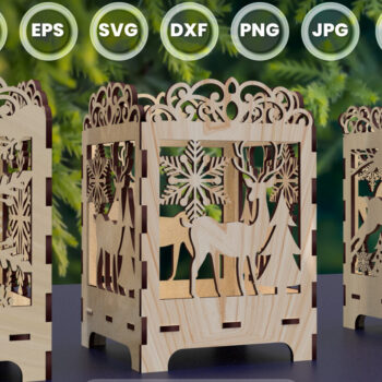 Intra απο ξύλο plywood 3mm-4mm πάχος Χριστουγεννιάτικο Κηροπήγιο Κοπής με Λέιζερ01 Δίασταση 15x15 cm INTRAFABR-77645970 - Image 1