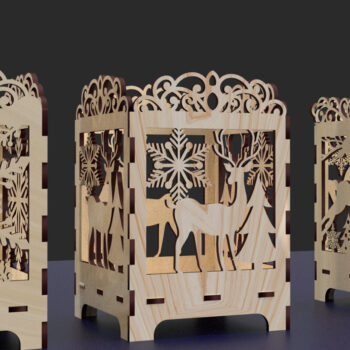 Intra απο ξύλο plywood 3mm-4mm πάχος Χριστουγεννιάτικο Κηροπήγιο Κοπής με Λέιζερ01 Δίασταση 15x15 cm INTRAFABR-77645970 - Image 2