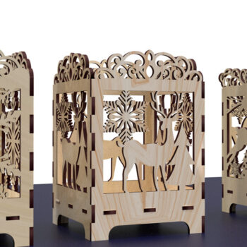 Intra απο ξύλο plywood 3mm-4mm πάχος Χριστουγεννιάτικο Κηροπήγιο Κοπής με Λέιζερ01 Δίασταση 15x15 cm INTRAFABR-77645970 - Image 3