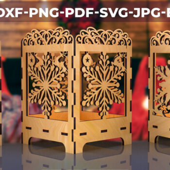 Intra απο ξύλο plywood 3mm-4mm πάχος Χριστουγεννιάτικο Κηροπήγιο Κοπής με Λέιζερ05 Δίασταση 15x15 cm INTRAFABR-77826394 - Image 1