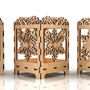 Intra απο ξύλο plywood 3mm-4mm πάχος Χριστουγεννιάτικο Κηροπήγιο Κοπής με Λέιζερ05 Δίασταση 15x15 cm INTRAFABR-77826394 - Image 2