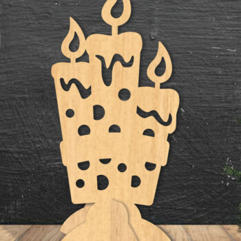 Intra απο ξύλο plywood 3mm-4mm πάχος Χριστουγεννιάτικο κερί με λέιζερ διακόσμηση σπιτιού Δίασταση 15x15 cm INTRAFABR-112551497 - Image 1