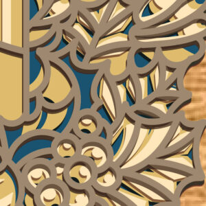 Intra απο ξύλο plywood 3mm-4mm πάχος Χριστουγεννιάτικο κερί Mandala, 3D Χριστ Δίασταση 30x30 cm INTRAFABR-82353406 - Image 3