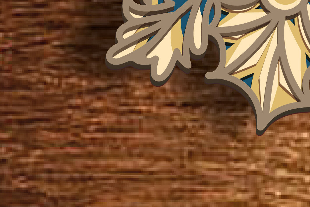 Intra απο ξύλο plywood 3mm-4mm πάχος Χριστουγεννιάτικο κερί Mandala, 3D Χριστ Δίασταση 30x30 cm INTRAFABR-82353406 - Image 4