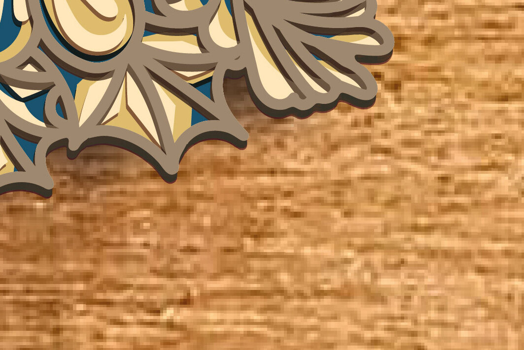 Intra απο ξύλο plywood 3mm-4mm πάχος Χριστουγεννιάτικο κερί Mandala, 3D Χριστ Δίασταση 30x30 cm INTRAFABR-82353406 - Image 5