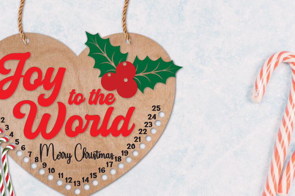 Intra απο ξύλο plywood 3mm-4mm πάχος Αντίστροφη μέτρηση για τα χριστουγεννιάτικα γλυκά | Μέρες Μέχρι Δίασταση 15x15 cm INTRAFABR-109730466