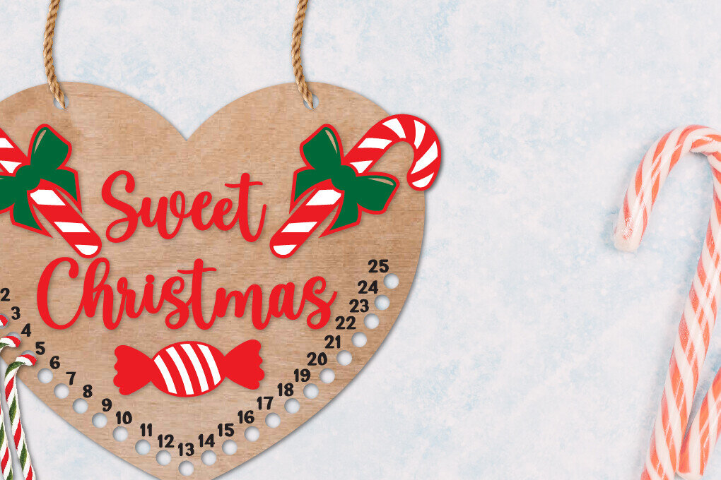 Intra απο ξύλο plywood 3mm-4mm πάχος Αντίστροφη μέτρηση για τα χριστουγεννιάτικα γλυκά | Μέρες Μέχρι Δίασταση 15x15 cm INTRAFABR-109604230