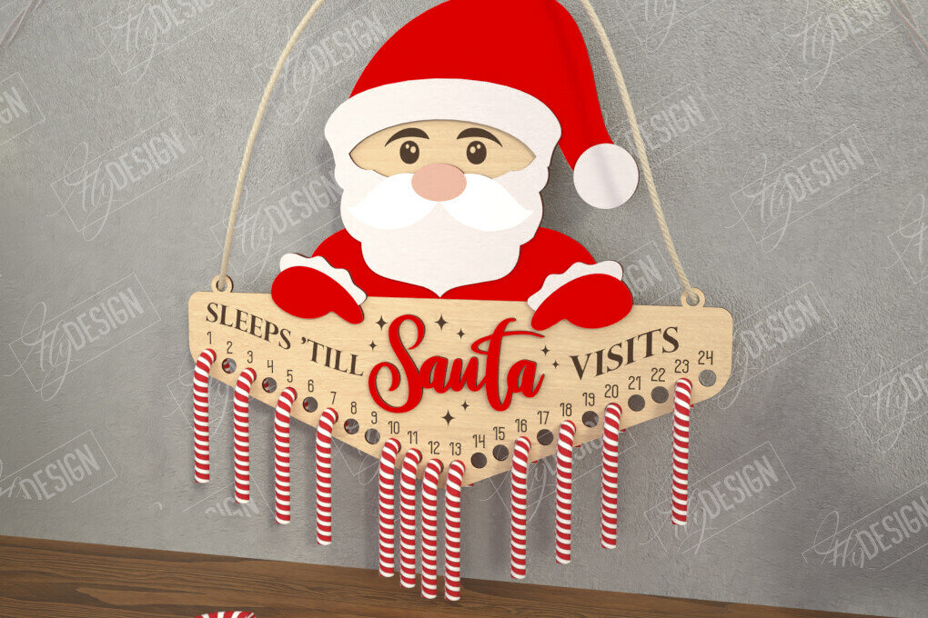 Intra απο ξύλο plywood 3mm-4mm πάχος Αντίστροφη μέτρηση για τα χριστουγεννιάτικα γλυκά | Διακοπές |CNC Δίασταση 15x15 cm INTRAFABR-109491556