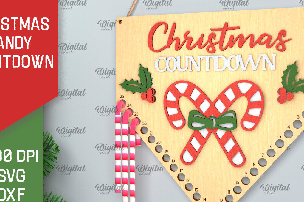 Intra απο ξύλο plywood 3mm-4mm πάχος αντίστροφη μέτρηση για τα Χριστούγεννα Δίασταση 15x15 cm INTRAFABR-102771077