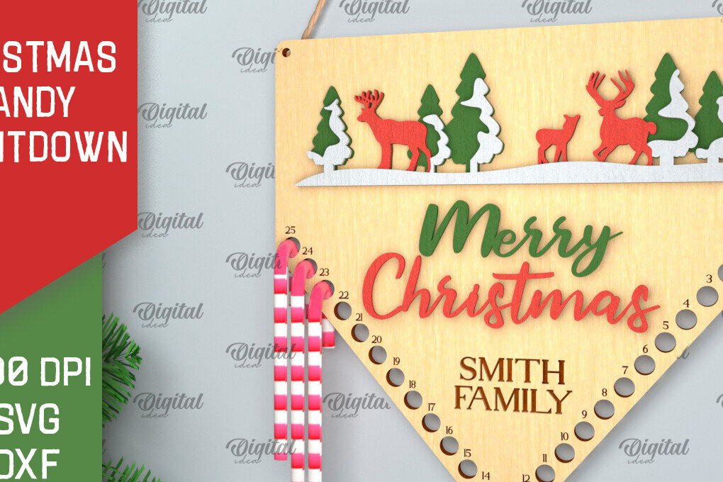 Intra απο ξύλο plywood 3mm-4mm πάχος αντίστροφη μέτρηση για τα Χριστούγεννα Δίασταση 15x15 cm INTRAFABR-102771327