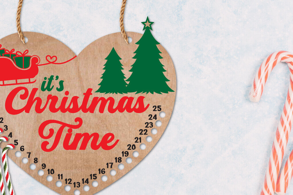 Intra απο ξύλο plywood 3mm-4mm πάχος Αντίστροφη μέτρηση για τα χριστουγεννιάτικα γλυκά Δίασταση 15x15 cm INTRAFABR-110232215