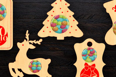 Intra απο ξύλο plywood 3mm-4mm πάχος Christmas Candy Dome Δίασταση 15x15 cm INTRAFABR-80093083